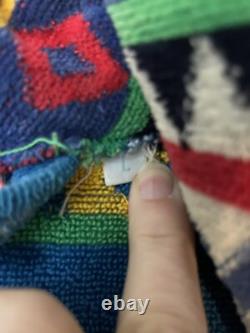 TJ Lawford Bathrobe Bold Southwestern Aztec Tribal Belted Pockets Vintage 90s L