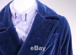 TOM FORD Royal Blue Velour Cotton Shawl Belted Bathrobe Robe Large