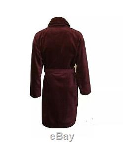 Ted Baker Luxury Towelling Men's Bathrobe with Piping, Burgundy
