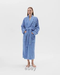 Tekla Classic Bathrobe Terry Striped Marseille Medium No Tags