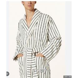 Tekla Terry Robe Sz L Organic Cotton Marseille Stripe Spa Luxe Fit