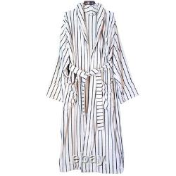 Tekla Terry Robe Sz L Organic Cotton Marseille Stripe Spa Luxe Fit