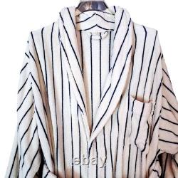 Tekla Terry Robe Sz L Organic Cotton Marseille Stripe Spa Luxe Fit
