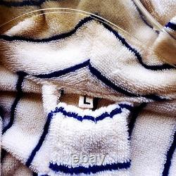 Tekla Terry Robe Sz L Organic Cotton Marseille Stripe Spa Luxe Fit