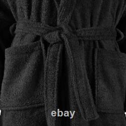 Terry Bathrobe 100% Cotton Black M U3U2