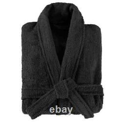 Terry Bathrobe 100% Cotton Black M U3U2