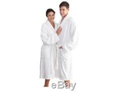 Terry Bathrobe for Women Men Size Small/Medium White 100%Turkish Cotton Spa New