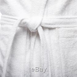 Terry Bathrobe for Women Men Size Small White 100% Turkish Cotton Shawl Collar