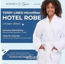 Terry Lined Microfiber Hotel Robe Luxury Spa Bathrobe by Monarch/Cypress -XXL