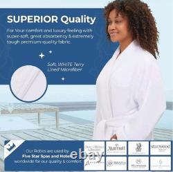 Terry Lined Microfiber Hotel Robe Luxury Spa Bathrobe by Monarch/Cypress -XXL