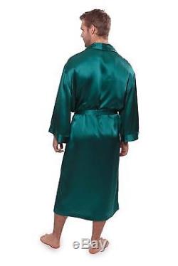 TexereSilk Men's 100% Silk Robe Luxury Bathrobe for Him by Turin, Bayberry Top