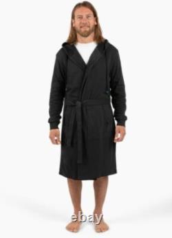 The Dude Robe Luxury Hooded Bathrobe Black Size L/XL