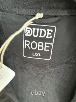 The Dude Robe Luxury Hooded Bathrobe Black Size L/XL