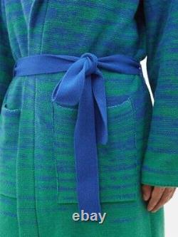 The Elder Statesman $2445 NEW Cashmere Duo Ombre Blue Green Robe Dressing Gown S