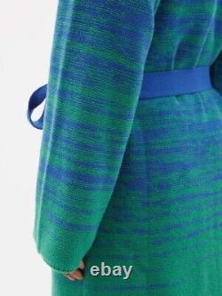 The Elder Statesman $2445 NEW Cashmere Duo Ombre Blue Green Robe Dressing Gown S