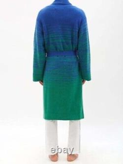 The Elder Statesman $2445 NEW Cashmere Duo Ombre Blue Green Robe Dressing Gown S