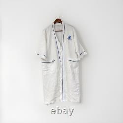 The Ritz-Carlton VTG LOGO Waffle Robe Spa Bath Hotel Blue Trim OSFA MISSING BELT