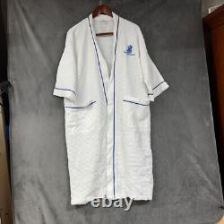 The Ritz-Carlton VTG LOGO Waffle Robe Spa Bath Hotel Blue Trim OSFA MISSING BELT