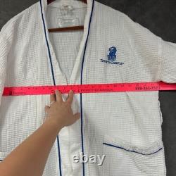 The Ritz-Carlton VTG LOGO Waffle Robe Spa Bath Hotel Blue Trim OSFA MISSING BELT
