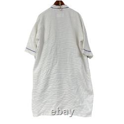 The Ritz-Carlton VTG LOGO Waffle Robe Spa Bath Hotel Blue Trim OSFA MISSING BELT