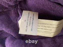 Thick Luxury Certified Organic Cotton Bath Robe Plum Purple Turkish Unisex 3XL