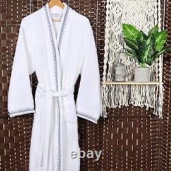 Tinsel Turkish Cotton Kimono Terry Bath Robe Women Men Unisex Adults Bathrobe