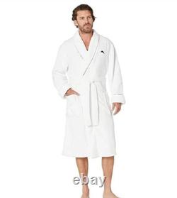 Tommy Bahama Bath Robe Men L/XL Embroidered Parrot With Flowers on Back NWT