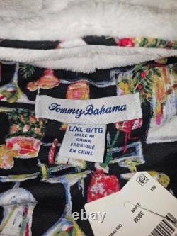 Tommy Bahama Bath Robe Men L/XL Embroidered Parrot With Flowers on Back NWT