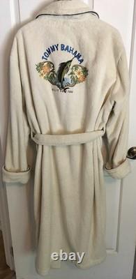 Tommy Bahama Bath Robe Men S/M Embroidered Marlin Fish With Flowers on Back Used