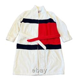 Tommy Hilfiger Logo Flag Bath Towel Robe Adult Unisex Red White Size L/XL