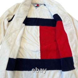 Tommy Hilfiger Logo Flag Bath Towel Robe Adult Unisex Red White Size L/XL