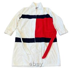 Tommy Hilfiger Logo Flag Bath Towel Robe Adult Unisex Red White Size L/XL