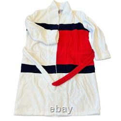 Tommy Hilfiger Logo Flag Bath Towel Robe Adult Unisex Red White Size L/XL