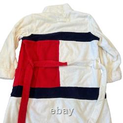 Tommy Hilfiger Logo Flag Bath Towel Robe Adult Unisex Red White Size L/XL