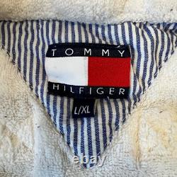 Tommy Hilfiger Logo Flag Bath Towel Robe Adult Unisex Red White Size L/XL