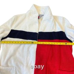 Tommy Hilfiger Logo Flag Bath Towel Robe Adult Unisex Red White Size L/XL