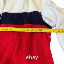 Tommy Hilfiger Logo Flag Bath Towel Robe Adult Unisex Red White Size L/XL