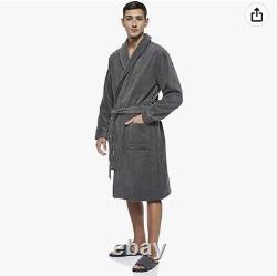 Tommy Hilfiger Men's Icon Bathrobe, Grey Large