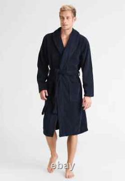 Tommy Hilfiger Mens Navy Heavy Cotton Plush Classic Shawl-Style Bathrobe Sz. XL