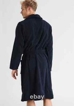 Tommy Hilfiger Mens Navy Heavy Cotton Plush Classic Shawl-Style Bathrobe Sz. XL