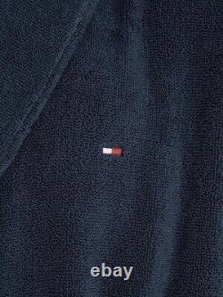 Tommy Hilfiger Mens Navy Heavy Cotton Plush Classic Shawl-Style Bathrobe Sz. XL
