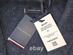 Tommy Hilfiger Mens Navy Heavy Cotton Plush Classic Shawl-Style Bathrobe Sz. XL