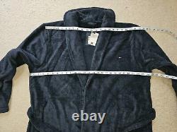 Tommy Hilfiger Mens Navy Heavy Cotton Plush Classic Shawl-Style Bathrobe Sz. XL