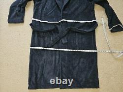 Tommy Hilfiger Mens Navy Heavy Cotton Plush Classic Shawl-Style Bathrobe Sz. XL