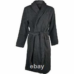 Tommy Hilfiger Plush Cotton Shawl-Style Men's Bathrobe, Magnet Grey