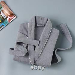 Towel Bathrobe 100% Cotton Sleepwear Kimono Bath Robes Unisex Dressing Long Gown