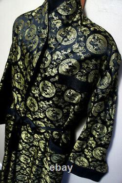 True Vintage Silk Dragon Vtg Chinese Smoking Robe Retro Bathrobe NWOT o94