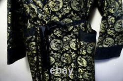 True Vintage Silk Dragon Vtg Chinese Smoking Robe Retro Bathrobe NWOT o94