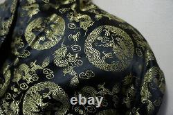 True Vintage Silk Dragon Vtg Chinese Smoking Robe Retro Bathrobe NWOT o94