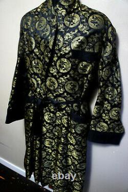 True Vintage Silk Dragon Vtg Chinese Smoking Robe Retro Bathrobe NWOT o94
